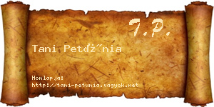 Tani Petúnia névjegykártya